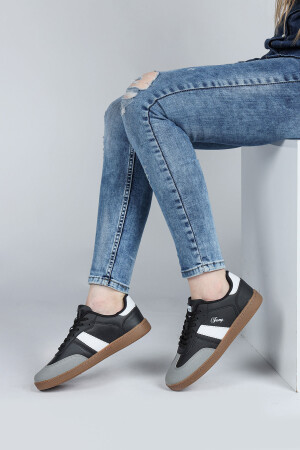 29967 Siyah - Beyaz - Gri Kadın Sneaker Günlük Spor Ayakkabı - 5