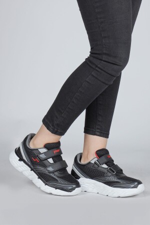 30002 Siyah - Kırmızı Üniseks Çocuk Sneaker Günlük Spor Ayakkabı - Jump (1)