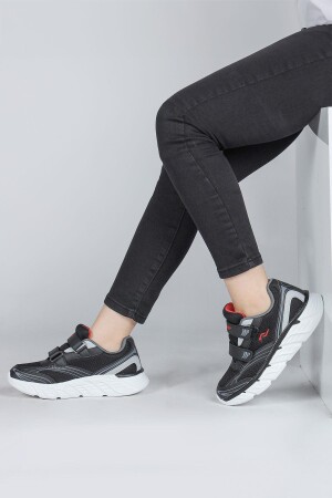 30002 Siyah - Kırmızı Üniseks Çocuk Sneaker Günlük Spor Ayakkabı - 4