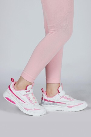 30007 Beyaz - Fuşya Kız Çocuk Işıklı Sneaker Günlük Spor Ayakkabı - Jump (1)