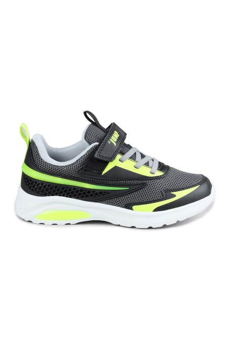 30007 Siyah - Neon Yeşil Üniseks Çocuk Işıklı Sneaker Günlük Spor Ayakkabı - 1