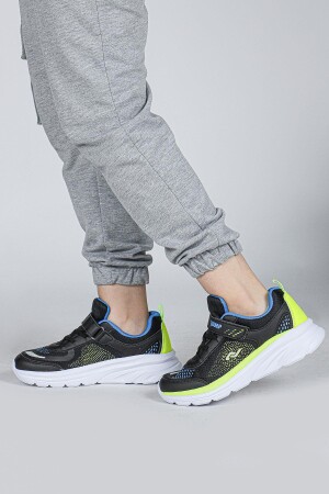 30008 Siyah - Neon Yeşil Üniseks Çocuk Sneaker Günlük Spor Ayakkabı - 3
