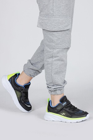 30008 Siyah - Neon Yeşil Üniseks Çocuk Sneaker Günlük Spor Ayakkabı - 5