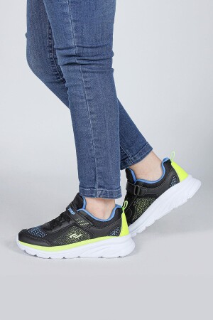 30008 Siyah - Neon Yeşil Üniseks Çocuk Sneaker Günlük Spor Ayakkabı - 6
