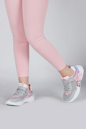 30013 Açık Gri - Pembe Kız Çocuk Sneaker Günlük Spor Ayakkabı - 6