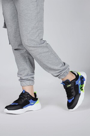 30013 Siyah - Mavi Üniseks Çocuk Sneaker Günlük Spor Ayakkabı - 5