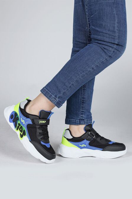 30013 Siyah - Mavi Üniseks Çocuk Sneaker Günlük Spor Ayakkabı - 6