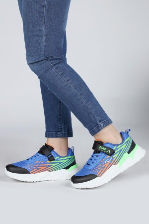 30030 Mavi - Turuncu - Yeşil Erkek Çocuk Sneaker Günlük Spor Ayakkabı - 2