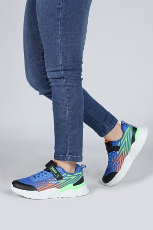 30030 Mavi - Turuncu - Yeşil Erkek Çocuk Sneaker Günlük Spor Ayakkabı - 5