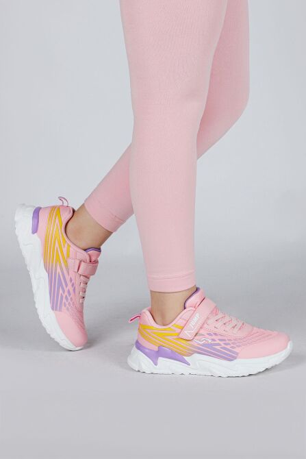 30030 Pembe - Mor - Sarı Kız Çocuk Sneaker Günlük Spor Ayakkabı - 2