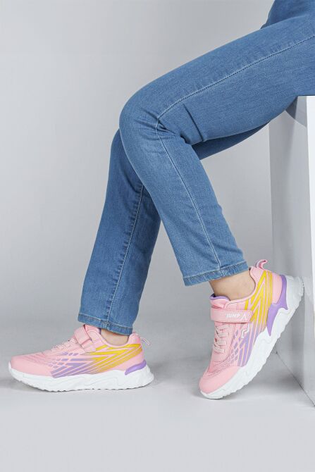 30030 Pembe - Mor - Sarı Kız Çocuk Sneaker Günlük Spor Ayakkabı - 3