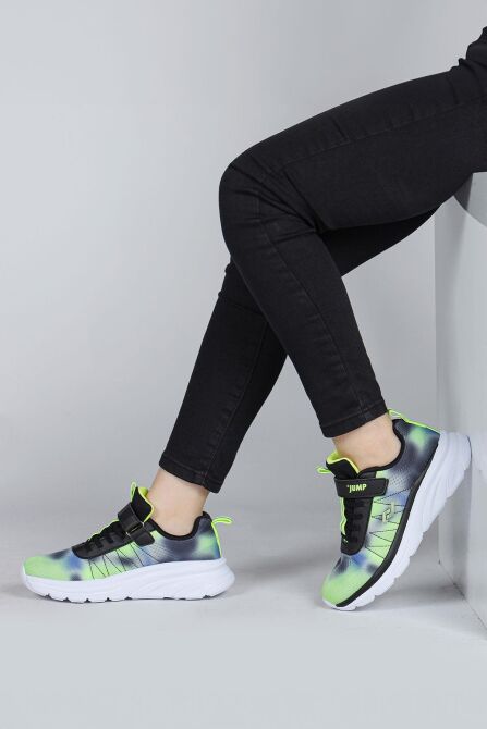 30034 Siyah - Yeşil Kız Çocuk Sneaker Günlük Spor Ayakkabı - 4