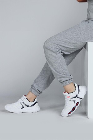 30037 Beyaz - Lacivert Üniseks Çocuk Sneaker Günlük Spor Ayakkabı - 4
