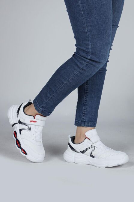 30037 Beyaz - Lacivert Üniseks Çocuk Sneaker Günlük Spor Ayakkabı - 5