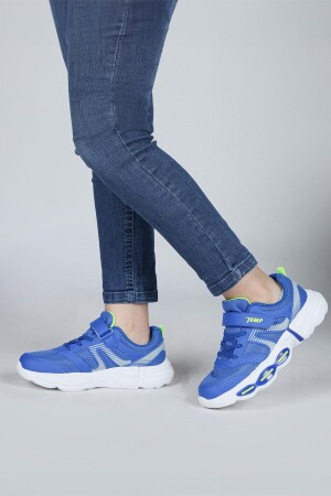 30037 Mavi - Neon Yeşil Erkek Çocuk Sneaker Günlük Spor Ayakkabı - Jump (1)