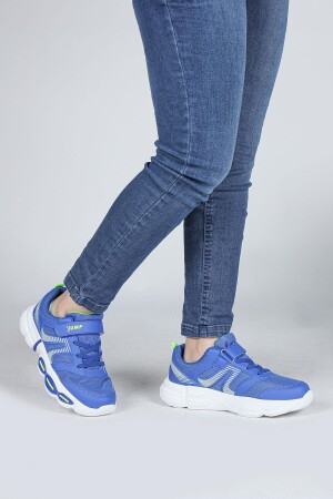 30037 Mavi - Neon Yeşil Erkek Çocuk Sneaker Günlük Spor Ayakkabı - 5