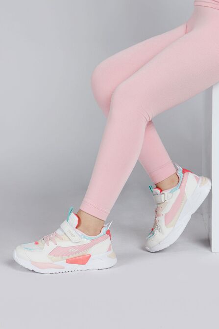 30058 Bej - Pembe - Mint Kız Çocuk Sneaker Günlük Spor Ayakkabı - 4