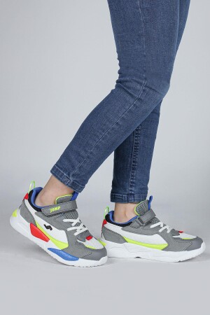 30058 Gri - Beyaz - Çok Renkli Üniseks Çocuk Sneaker Günlük Spor Ayakkabı - Jump (1)