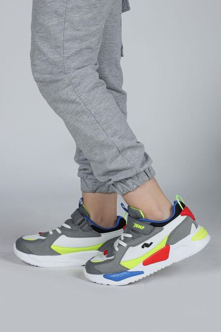 30058 Gri - Beyaz - Çok Renkli Üniseks Çocuk Sneaker Günlük Spor Ayakkabı - 3