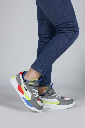30058 Gri - Beyaz - Çok Renkli Üniseks Çocuk Sneaker Günlük Spor Ayakkabı - 4