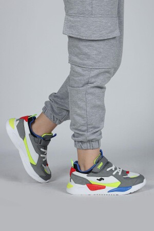 30058 Gri - Beyaz - Çok Renkli Üniseks Çocuk Sneaker Günlük Spor Ayakkabı - 5