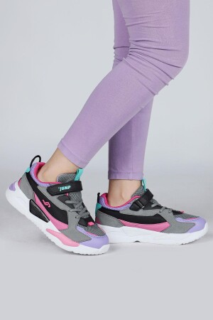 30058 Mor - Pembe - Gri Kız Çocuk Sneaker Günlük Spor Ayakkabı - Jump (1)