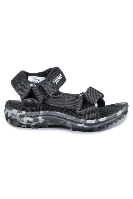 30066 Siyah Üniseks Çocuk Cırtlı Günlük Sandalet - 1