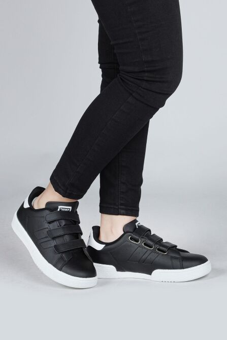 30110 Siyah Cırtlı Üniseks Çocuk Sneaker Günlük Spor Ayakkabı - 3
