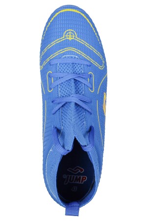 30201 Mavi - Neon Yeşil Çoraplı Çim - Halı Saha Krampon Futbol Ayakkabısı - 3