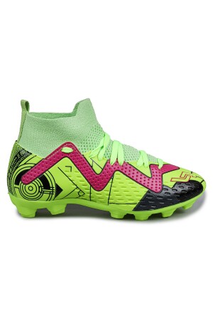 30226 Yeşil - Kırmızı Çoraplı Çim - Halı Saha Krampon Futbol Ayakkabısı - 1